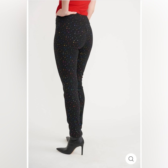 Joseph Ribkoff Black Multicolor Sparkle Pull-On Pants Women’s Size 6 - Picture 3 of 7
